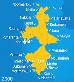 Lännen Puhelin Oy, kartta