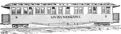Lovisa-Wesijärvi Jernvägsaktiebolag: matkustajavaunu