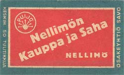 Nellimn Kauppa, tulitikkuetiketti