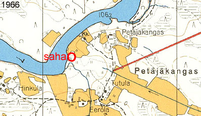Petjkangas, kartta