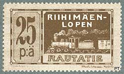 Riihimen-Lopen rautatien pakettimerkki