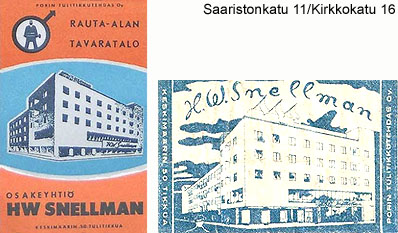 H. W. Snellman Oy: tulitikkuetikettejä